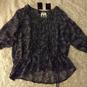 Adorable a.n.a. 3/4 Sleeve Sheer Blouse.